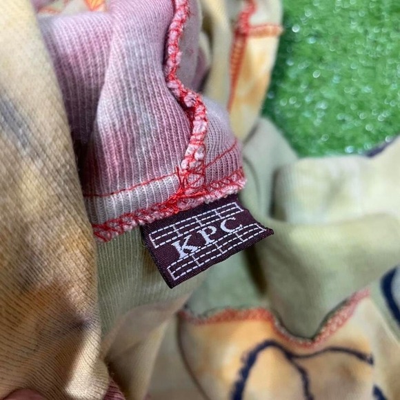 Vtg Y2K Peace Sign Hippie Bell Sleeve Baggy Lightweight Jacket Tie-dye Boho XL - Picture 8 of 8